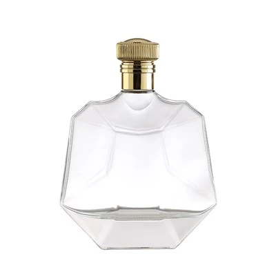 Flad vin whisky glasflaske
